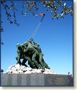The Iwo Jima memorial is just one of many historic attractions in the Rio Grande Valley RV park area